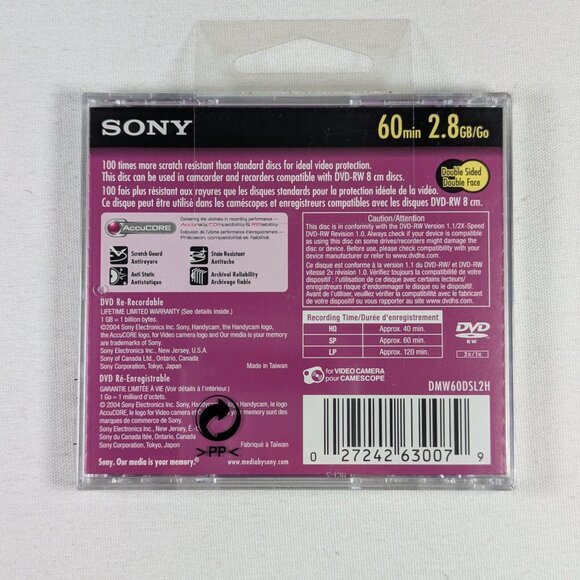 SONY DVD-RW Handycam disc: 60 mins 2.8 GB - Picture 2 of 7